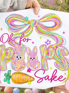 Easter Bunny, Cute Easter Bow Graphic Tee, Retro Easter Tee